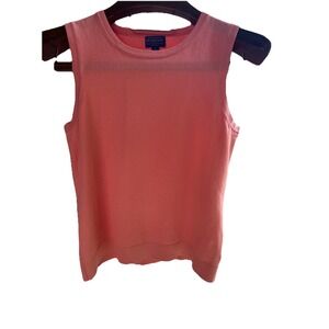 Pendleton Womens Knit Silk Mix Tank Top Medium Woolen Mills Tangerine Sleeveless